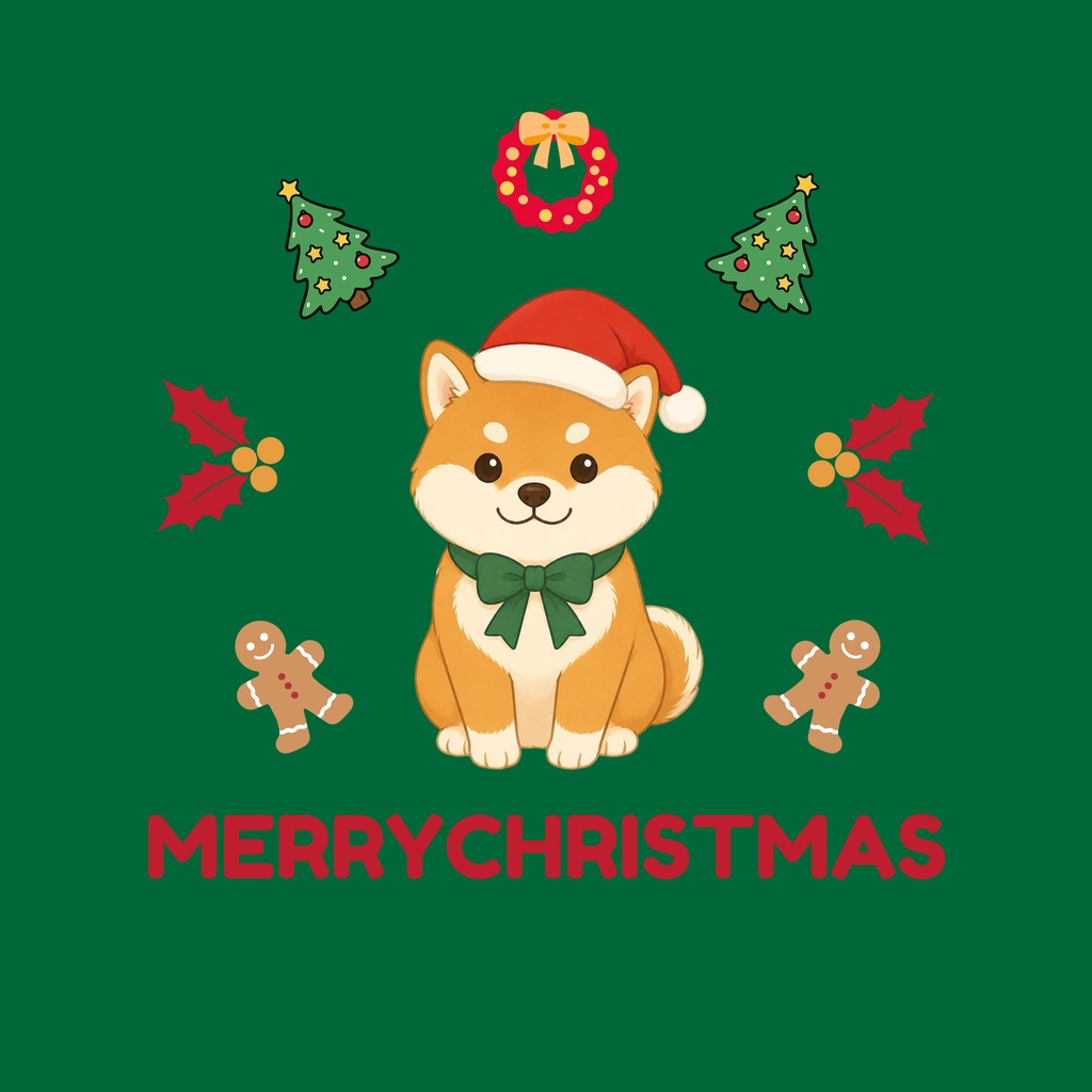 ほっこりクリスマス&柴犬 デジタルペーパー 9枚セット|Christmas Pattern Paper