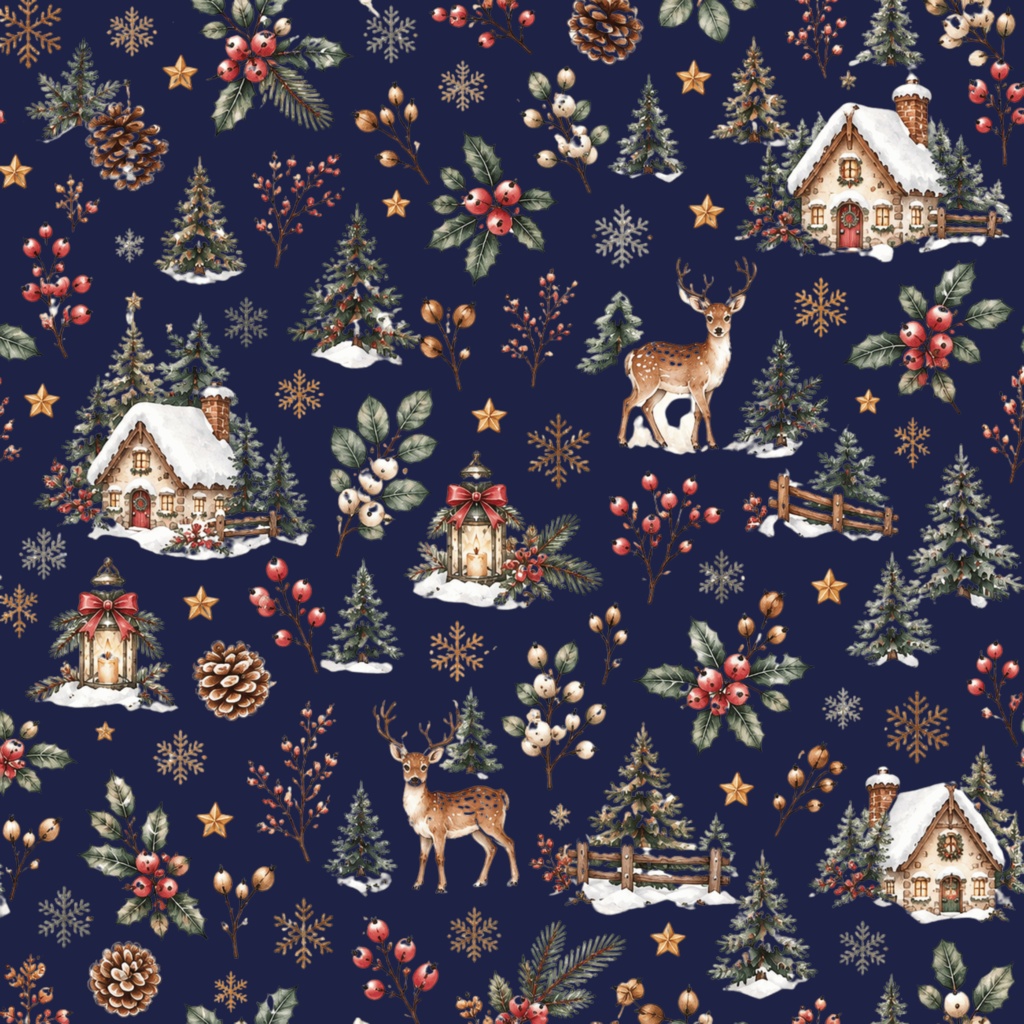 【6柄セット】アンティーククリスマスのデジタルペーパー