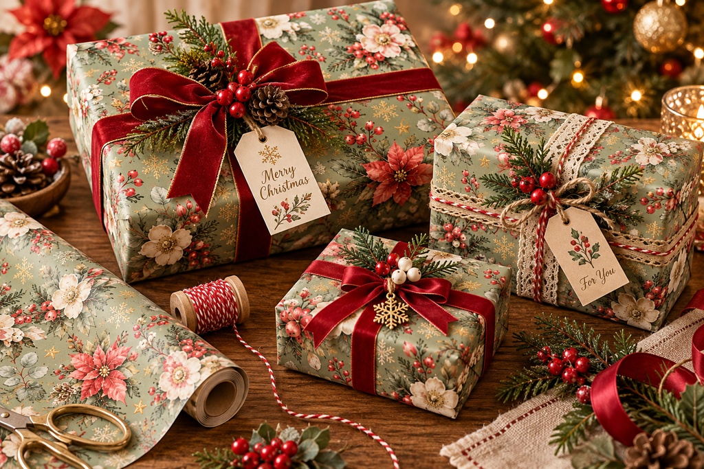【6柄セット】アンティーククリスマスのデジタルペーパー