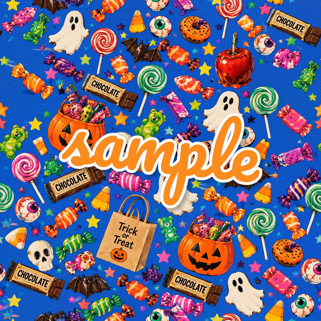 レトロポップなハロウィン柄|シームレスパターン・デジタルペーパー 5種セット|背景素材