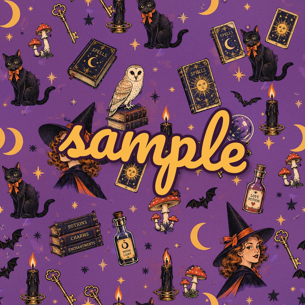 レトロポップなハロウィン柄|シームレスパターン・デジタルペーパー 5種セット|背景素材