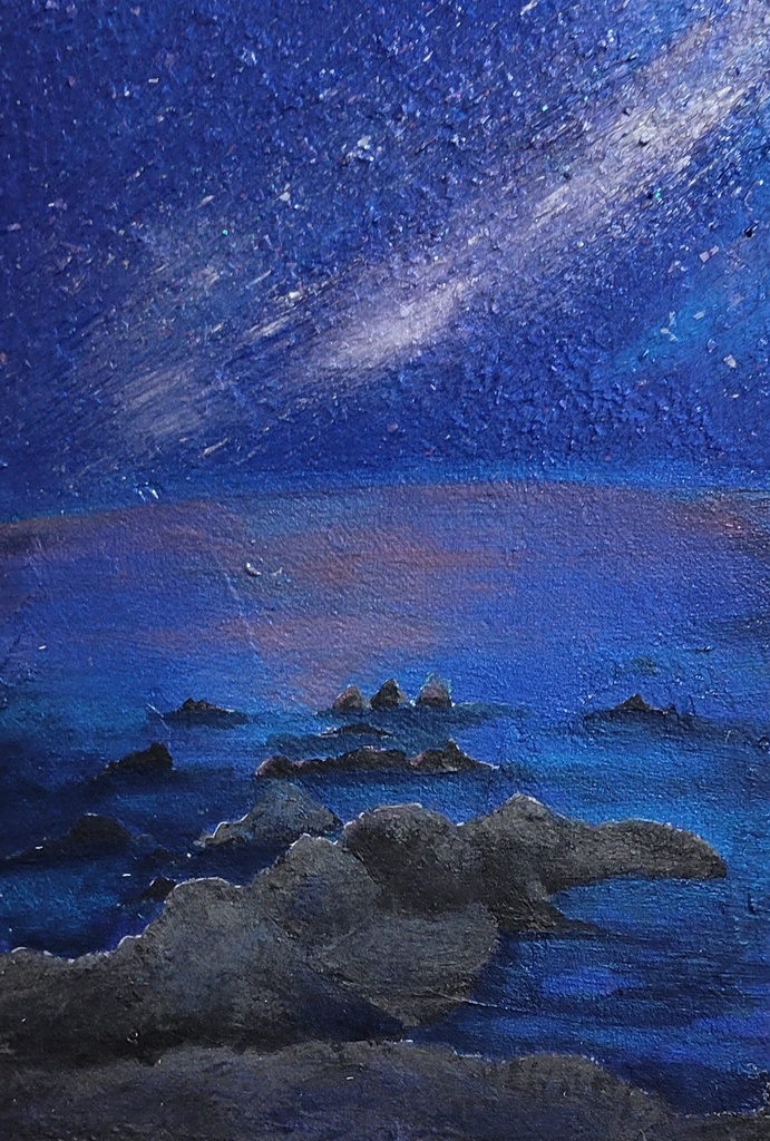 【キャンバス作品】星降る夜の室戸岬