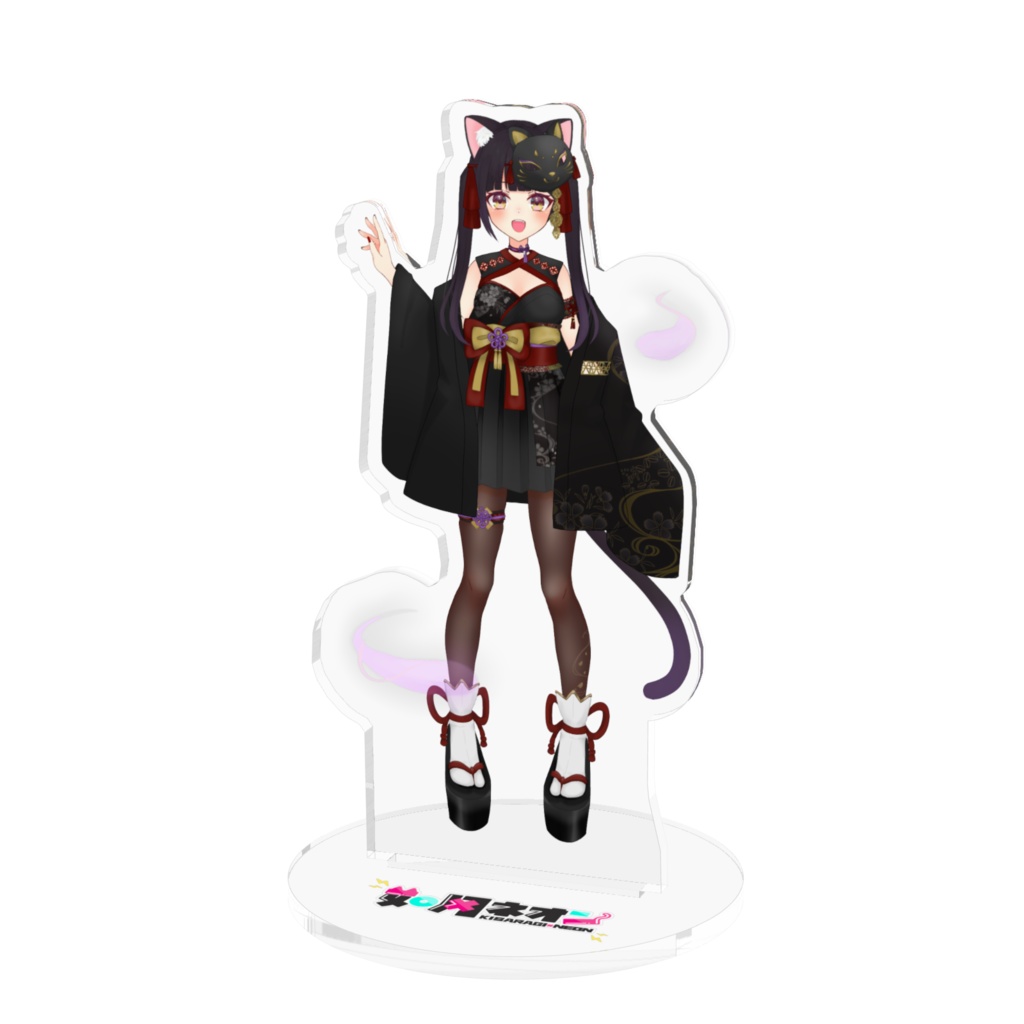 如月ネオン（和服黒猫衣装）アクリルフィギュア