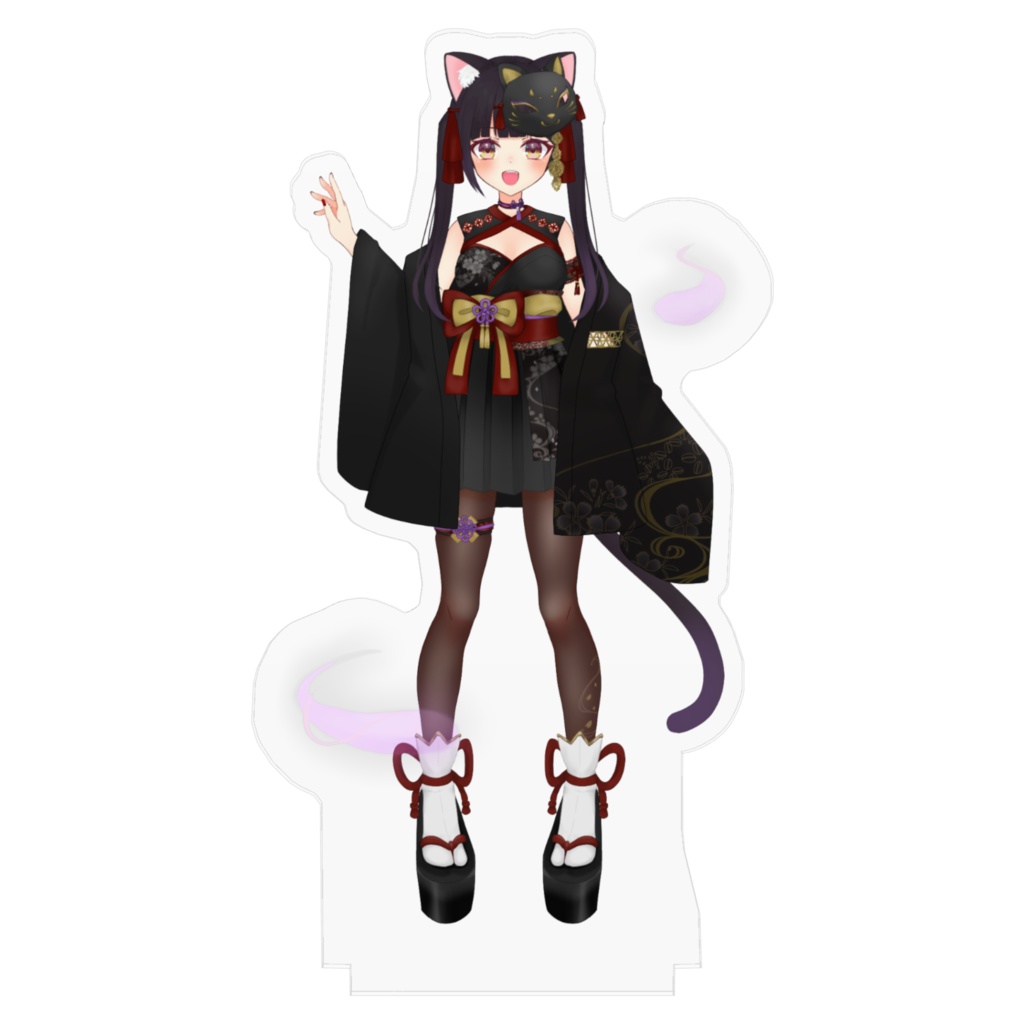 如月ネオン(和服黒猫衣装)アクリルフィギュア
