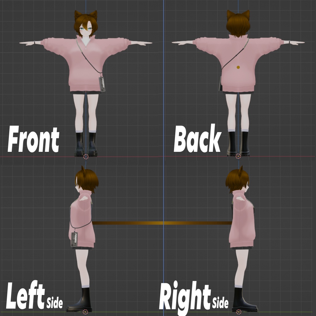 Half Zip_styling / VRchatアバター用ウェア(.stアバター/一色晴対応)