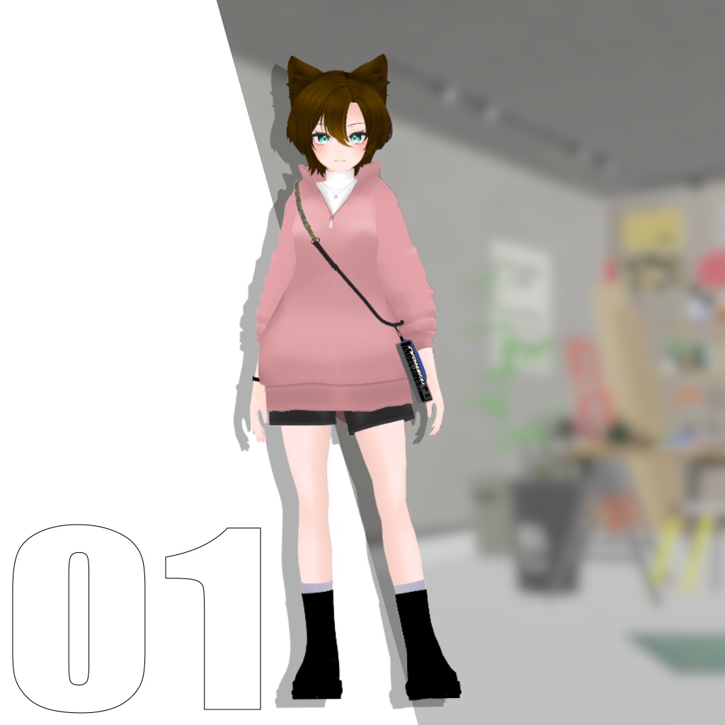 Half Zip_styling / VRchatアバター用ウェア(.stアバター/一色晴対応)