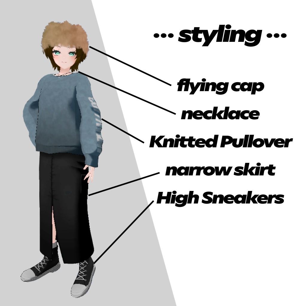 KNIT_styling / VRchatアバター用ウェア(.stアバター/一色晴.桝花蒼対応)