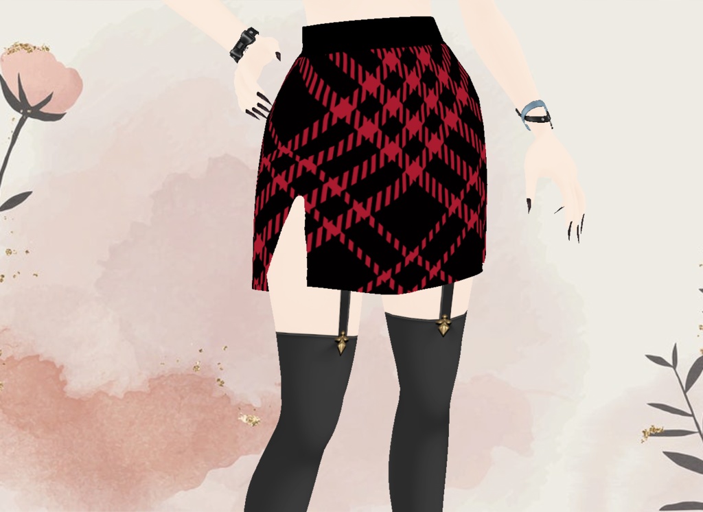 Red and Black Plaid Skirt