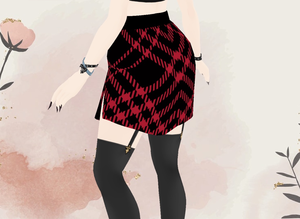 Red and Black Plaid Skirt