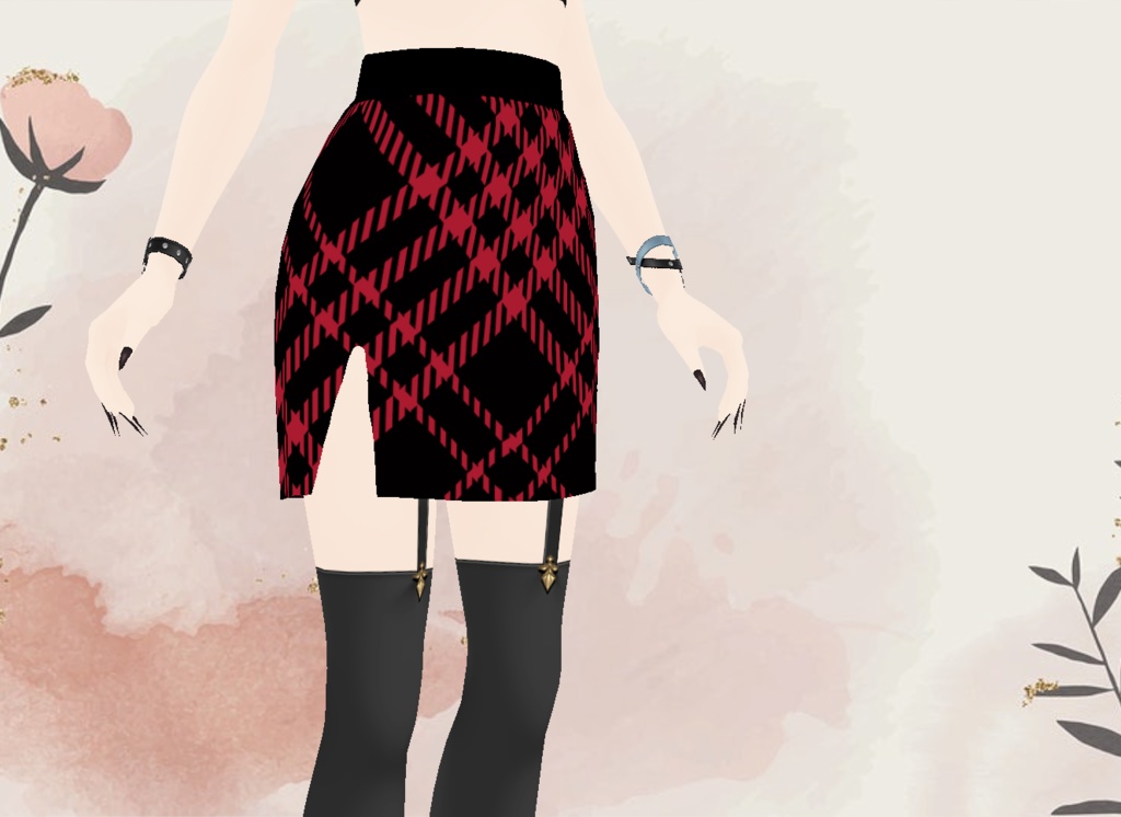 Red and Black Plaid Skirt