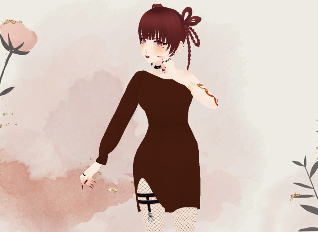 Dark Off The Shoulder Dress! (Model not included!)