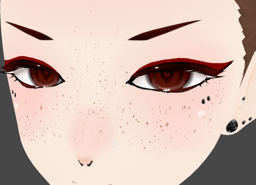 Red/Brown Eyeline/Liner set with eyelashes!