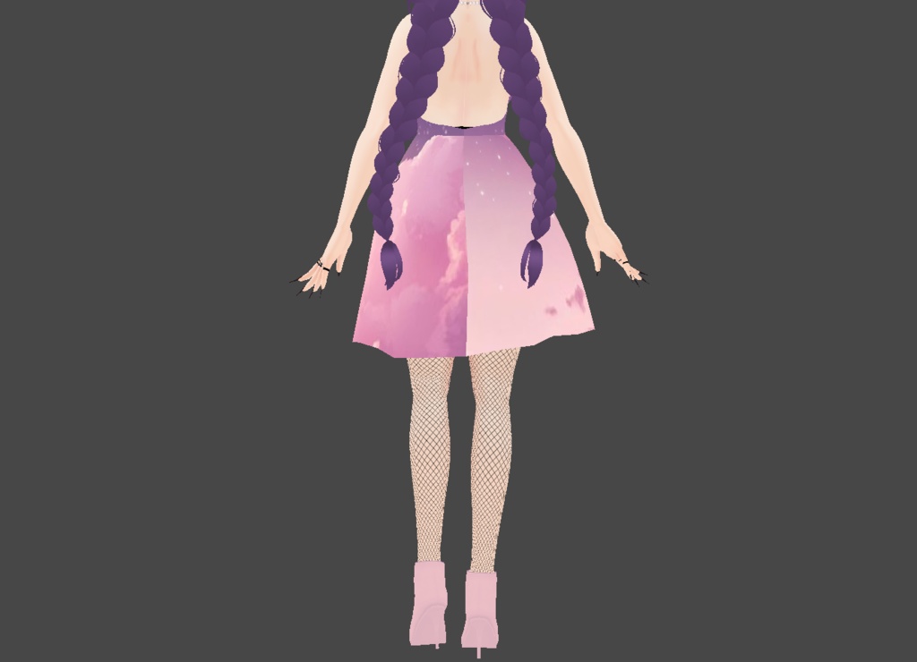 Pink and Purple Night Sky Themed Dress (Model Not Included)