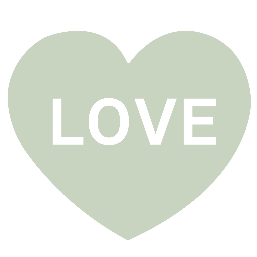 くすみカラー♡LOVEハート素材 4色セット(透過PNG)