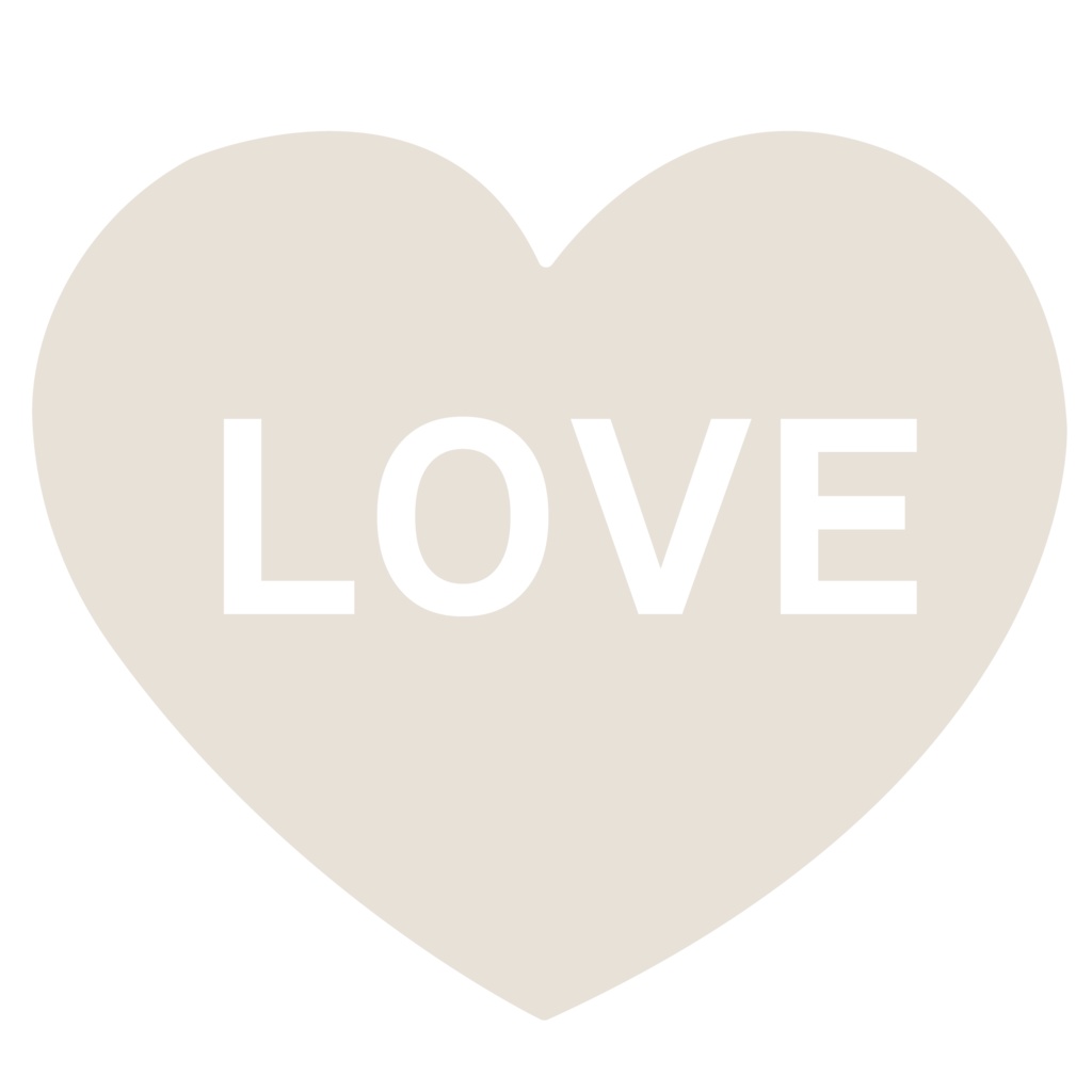 くすみカラー♡LOVEハート素材 4色セット（透過PNG）