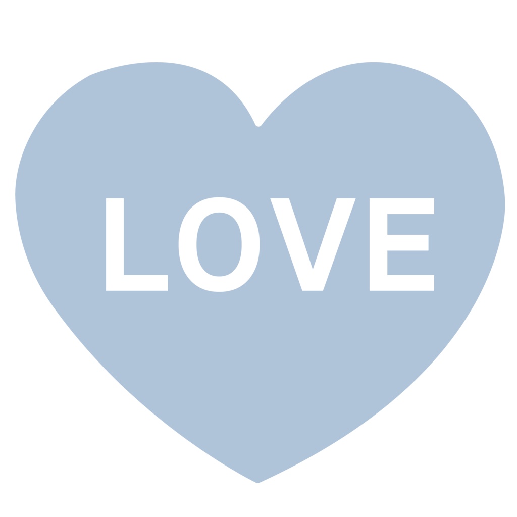 くすみカラー♡LOVEハート素材 6色セット(透過PNG)