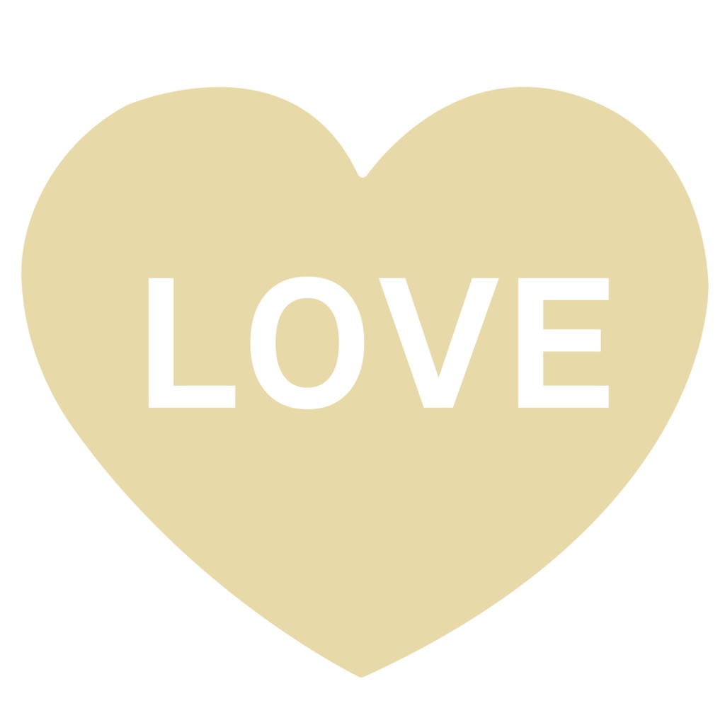 くすみカラー♡LOVEハート素材 6色セット(透過PNG)