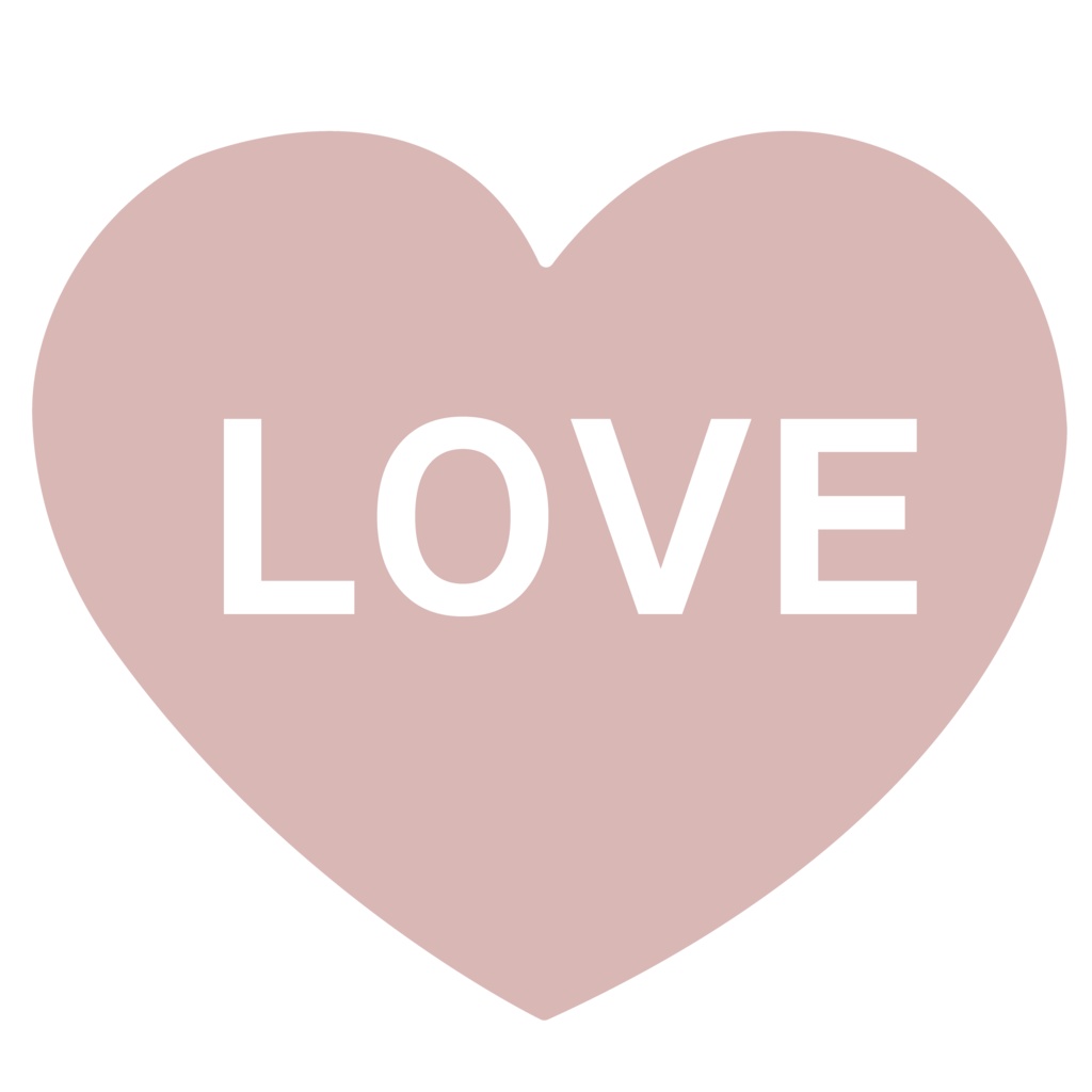 くすみカラー♡LOVEハート素材 6色セット(透過PNG)