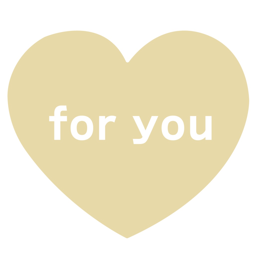 くすみカラー♡for youハート素材 4色セット(透過PNG)