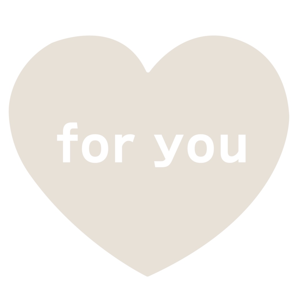 くすみカラー♡for youハート素材 4色セット（透過PNG）