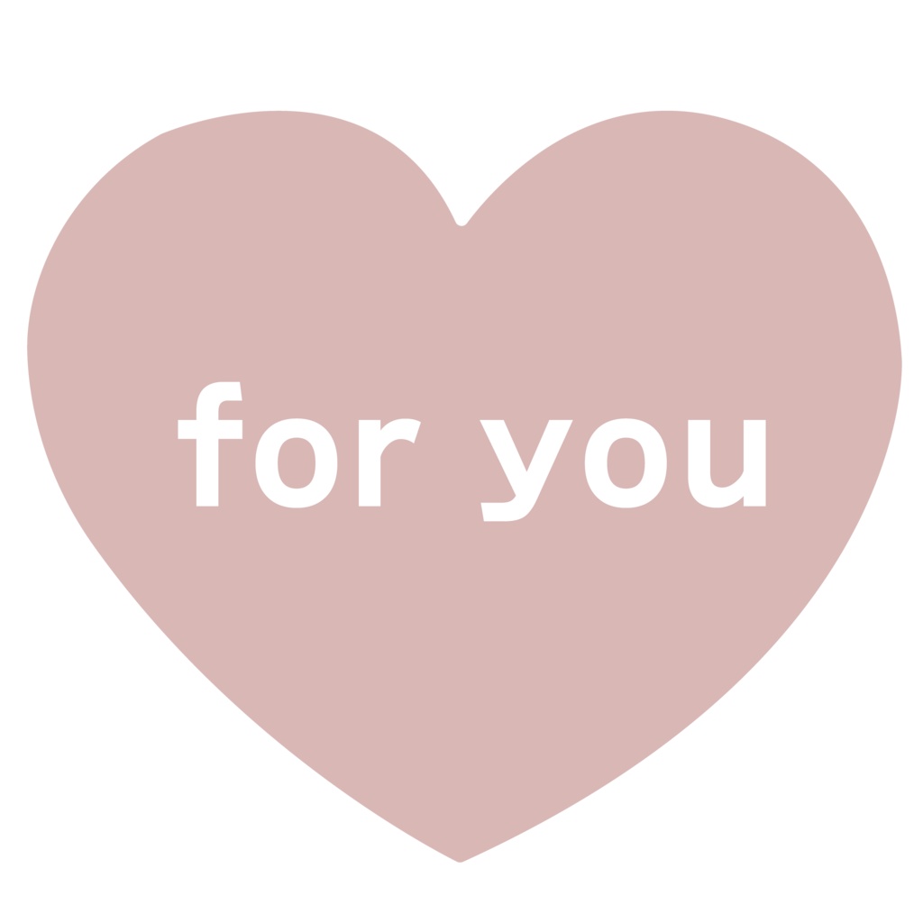 くすみカラー♡for youハート素材 6色セット（透過PNG）