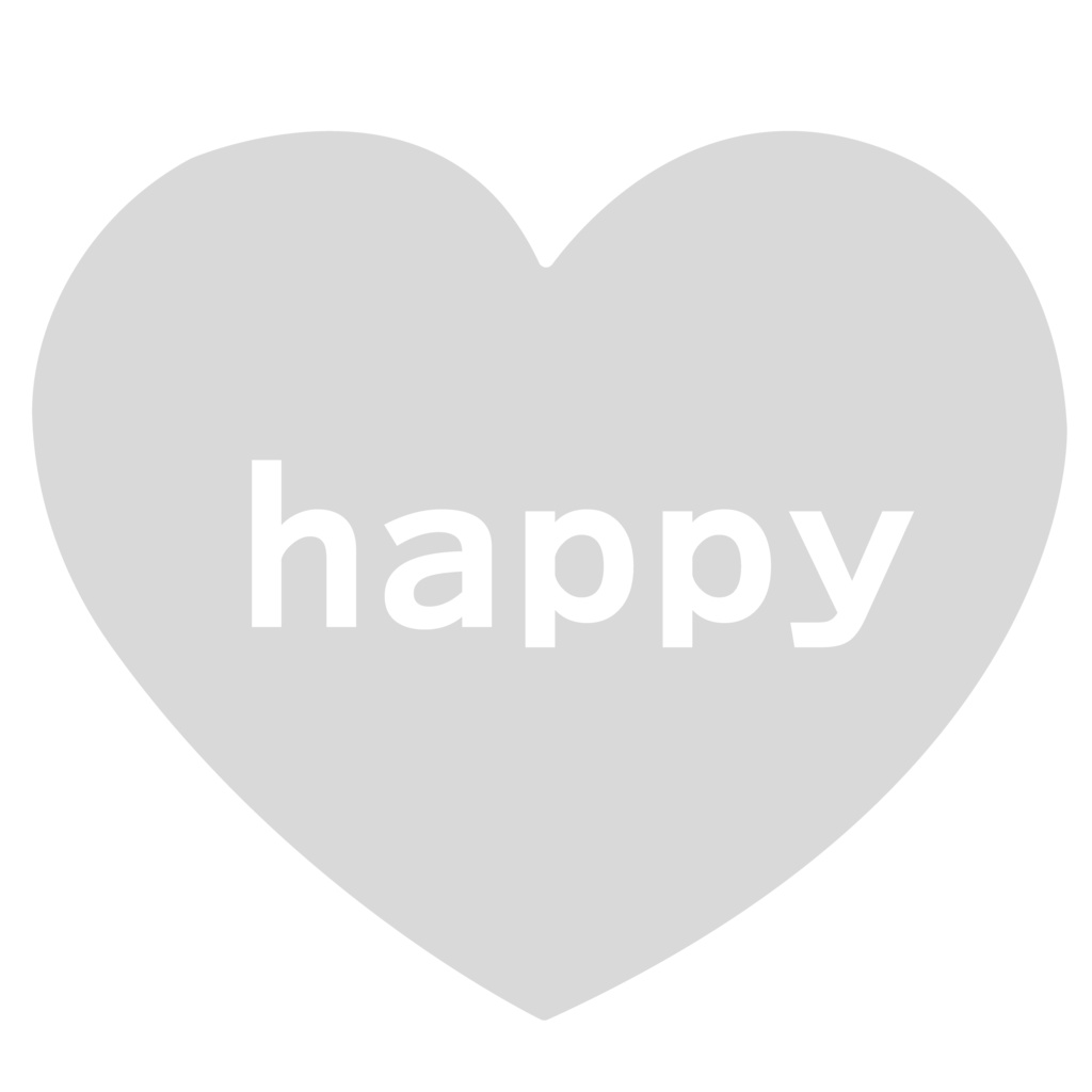 くすみカラー♡happyハート素材 6色セット(透過PNG)