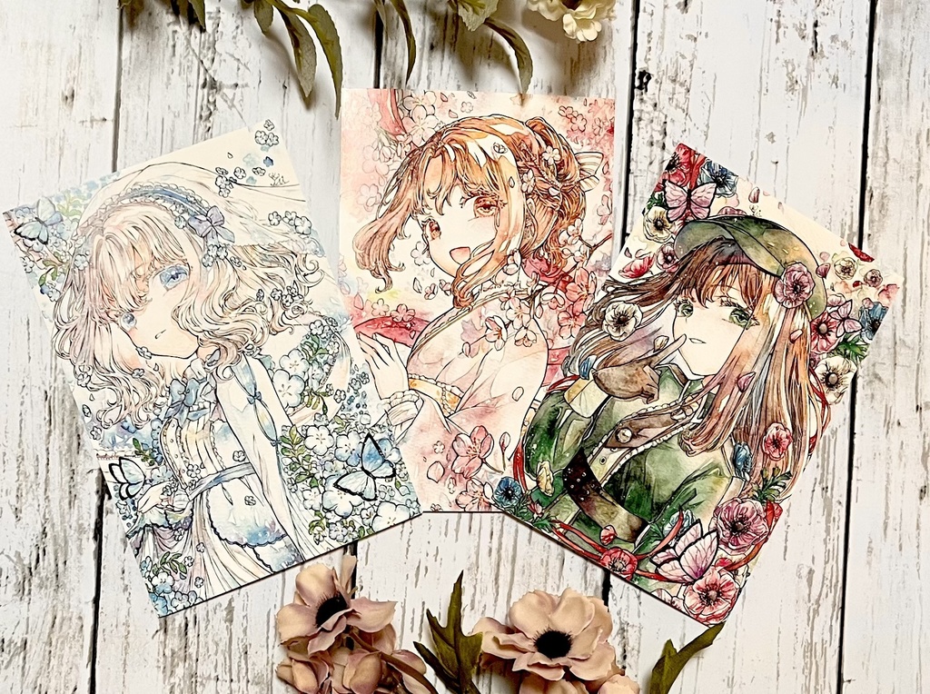 春の花3種ポストカードセット