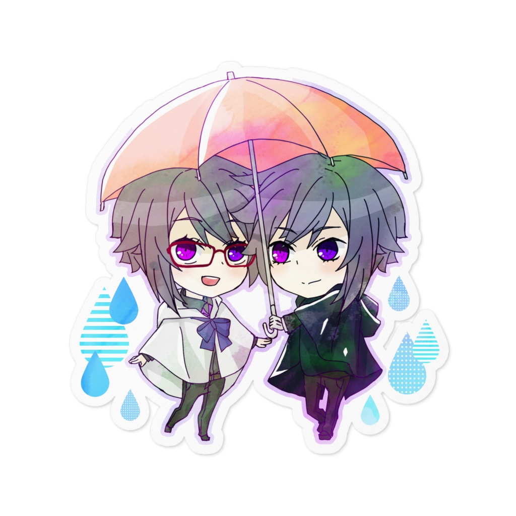 雨ステッカー 双子