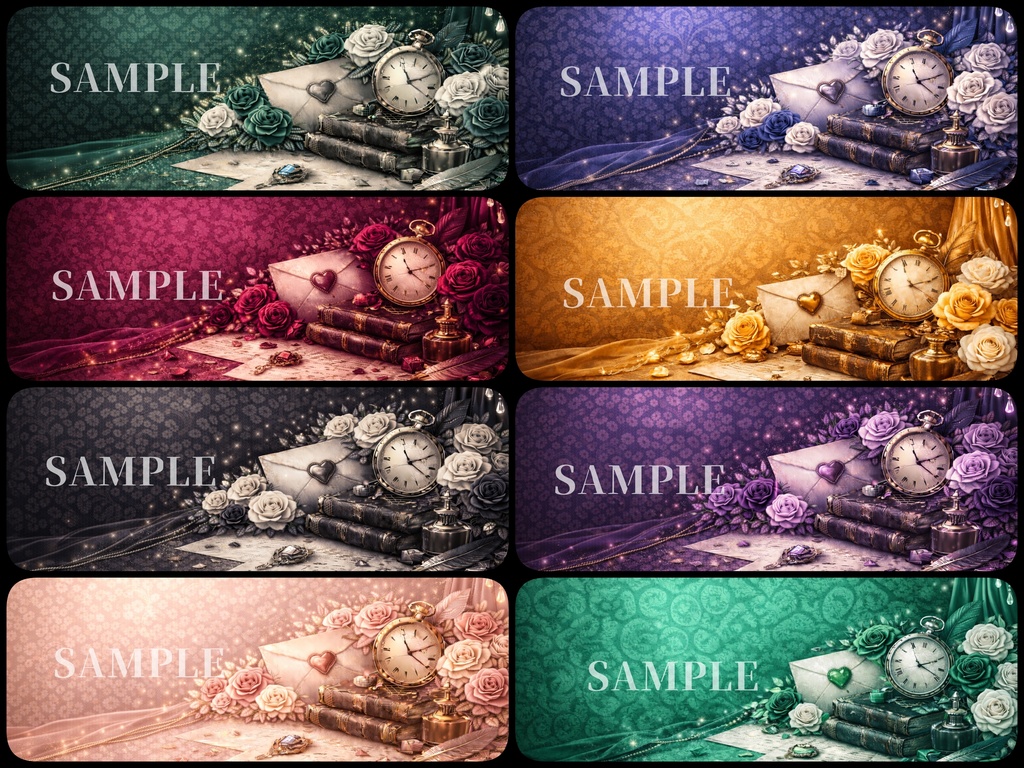 ヴィクトリアンゴシック背景素材セット(全33枚)|アンティーク×薔薇|配信・TRPG・サムネイル用