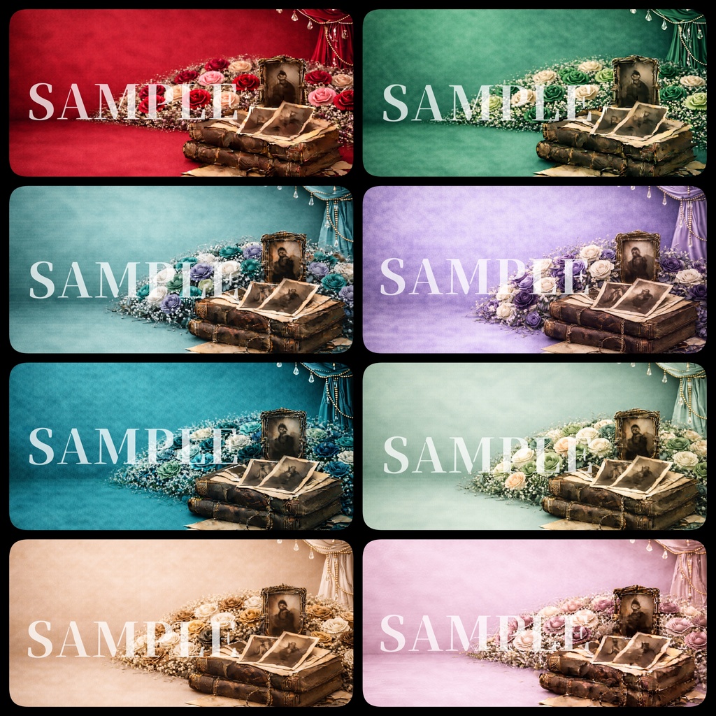 ゴシック×ヴィクトリアン素材|アンティーク写真と古書のクラシック背景セット【全56枚】YouTubeサムネイルサイズ|商用利用OK