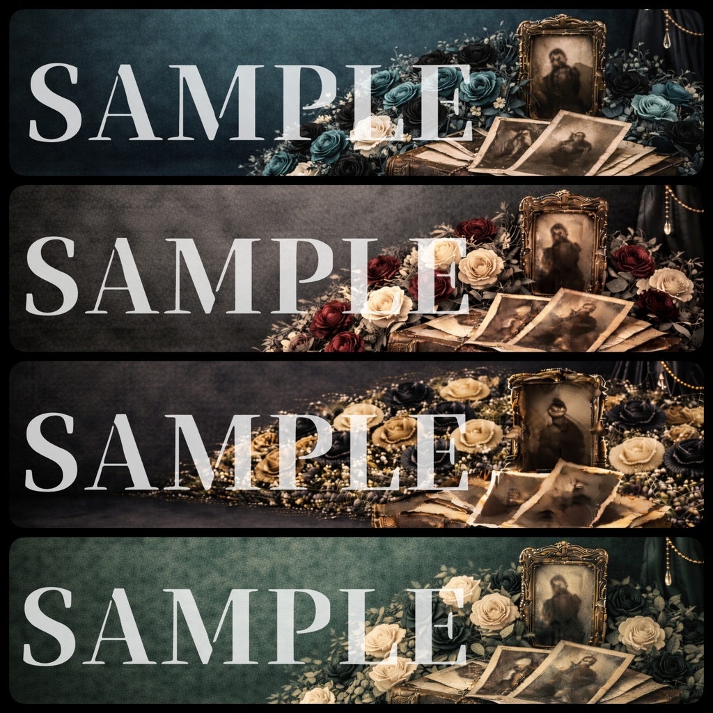 ゴシック×ヴィクトリアン素材|アンティーク写真と古書のクラシック背景セット【全56枚】YouTubeサムネイルサイズ|商用利用OK