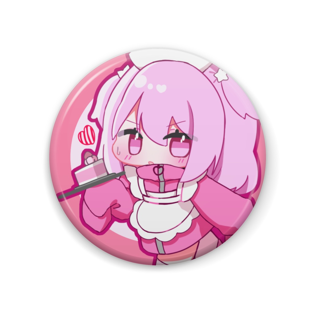 缶バッジ ピンク髪の女の子