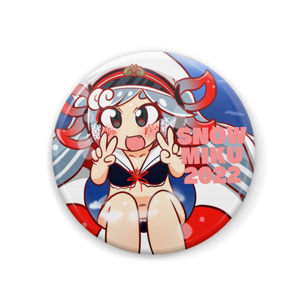 【送料込み】かにちゃんバッジ〜夏〜（44mm）