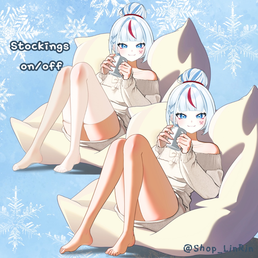 【VTuber向け】【VTS Asset】冬のワンピースと暖かい部屋【Live2d付き】