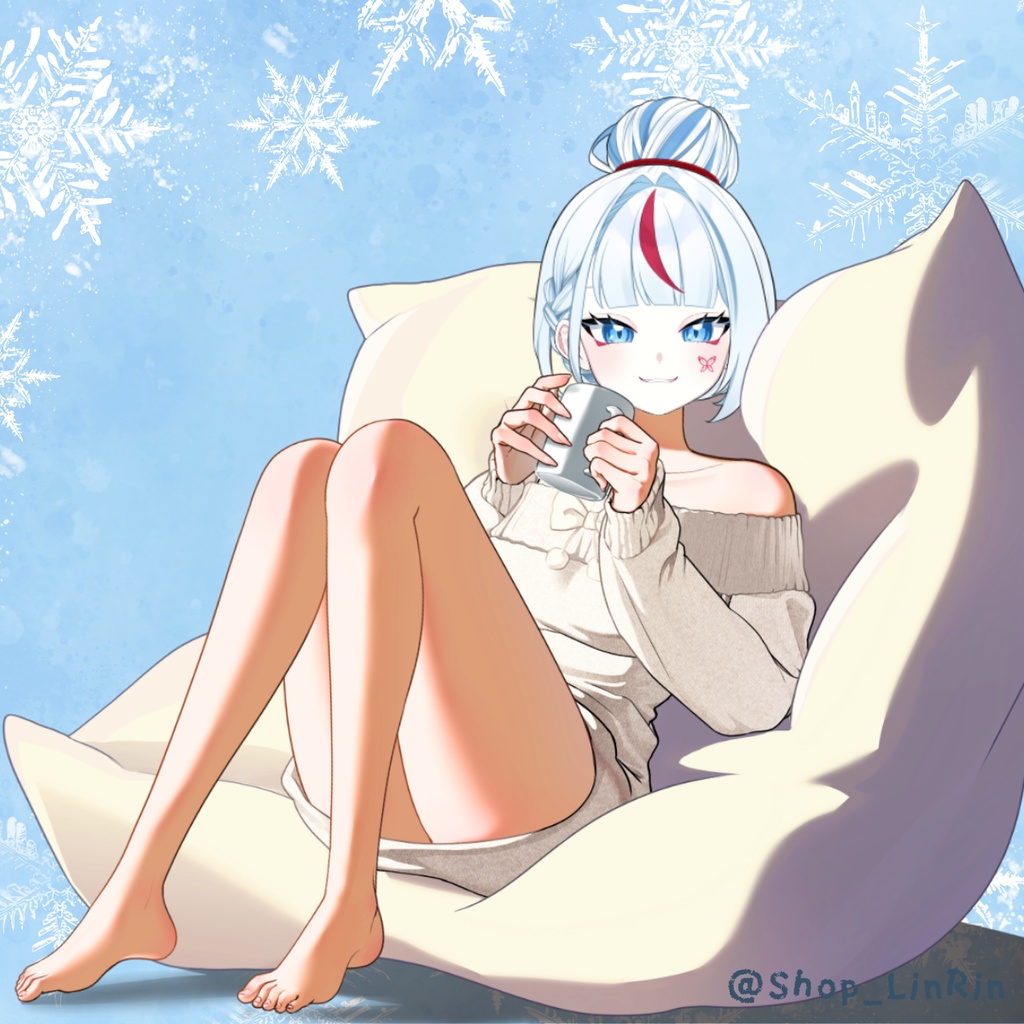 【VTuber向け】【VTS Asset】冬のワンピースと暖かい部屋【Live2d付き】