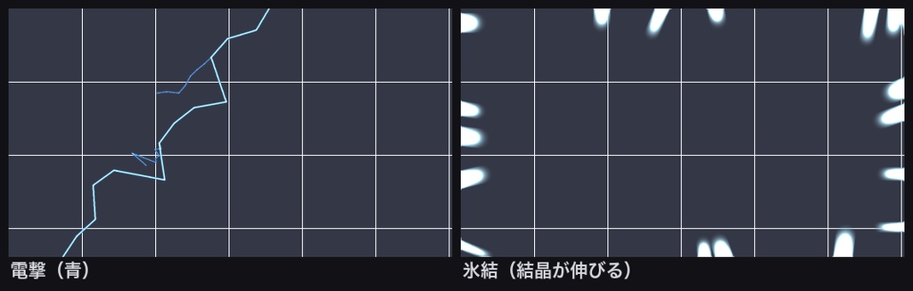 【無料】TRPG素材 電撃・氷結APNG 2種|稲妻(青)・氷の結晶(ココフォリア前景用)
