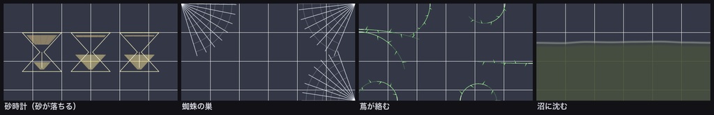 【TRPG素材】ココフォリア用 時間切れと罠APNG素材集 4種|砂時計・蜘蛛の巣・蔦・沼《無料版あり》