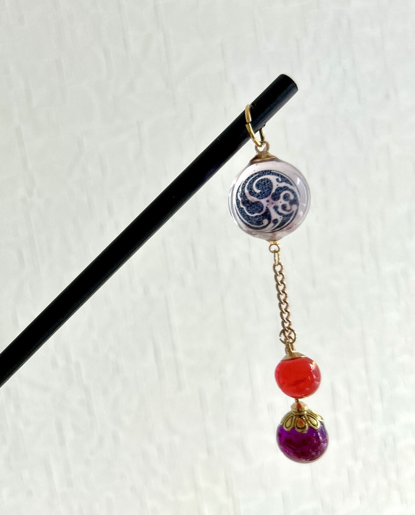 刀紋入り レジン製かんざし