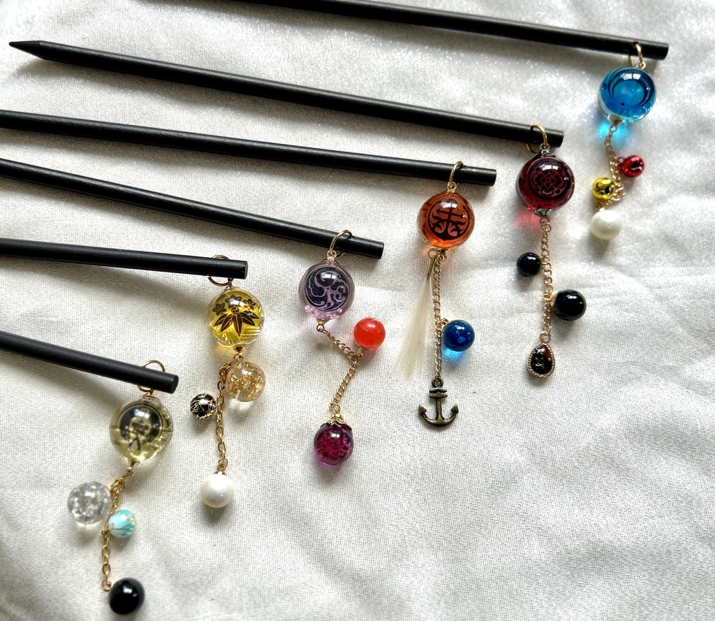 刀紋入り レジン製かんざし
