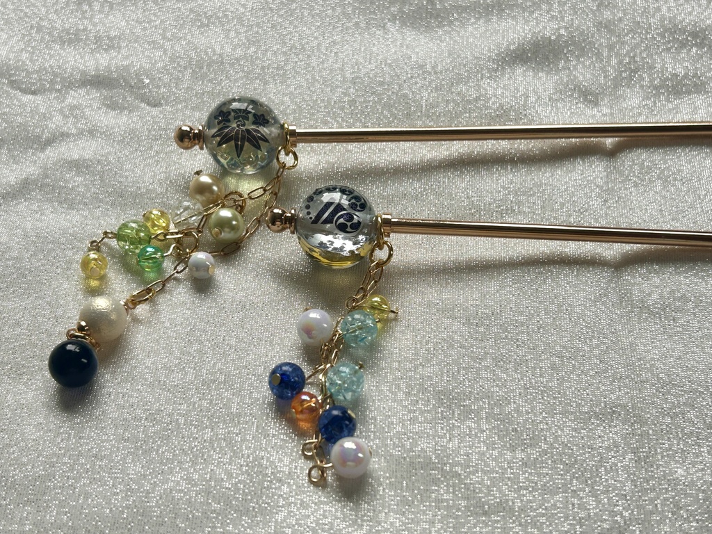 レジン製玉かんざし 刀紋入り