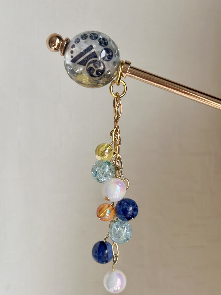 レジン製玉かんざし 刀紋入り