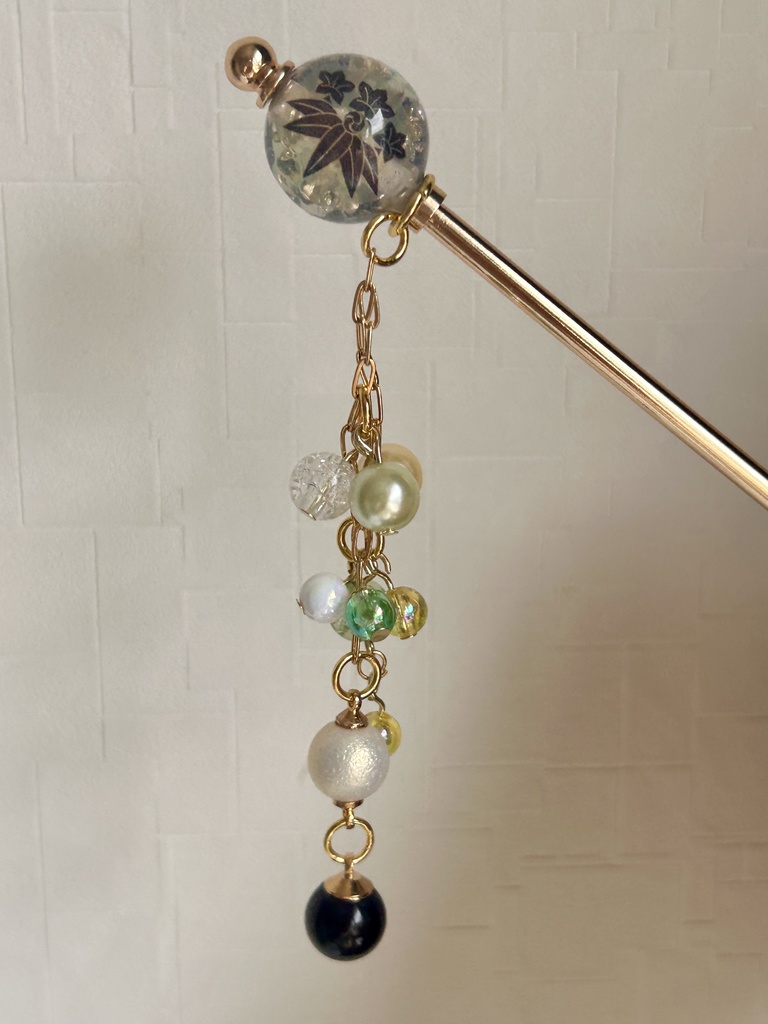 レジン製玉かんざし 刀紋入り