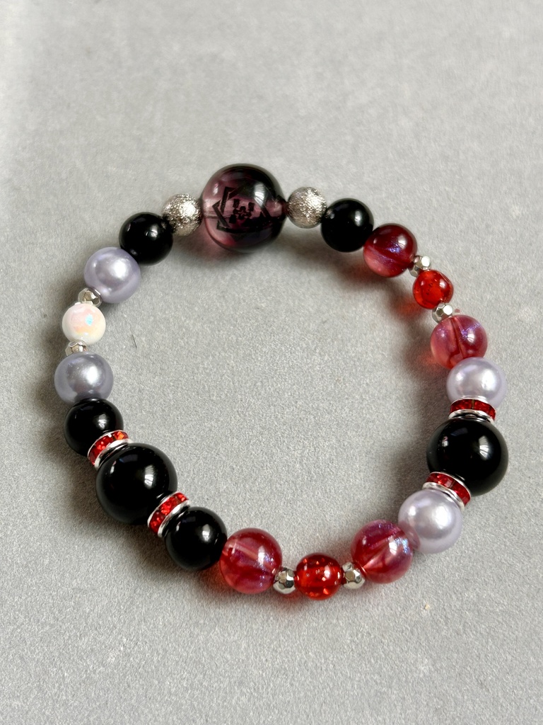 刀紋入りレジン玉つき ブレスレット