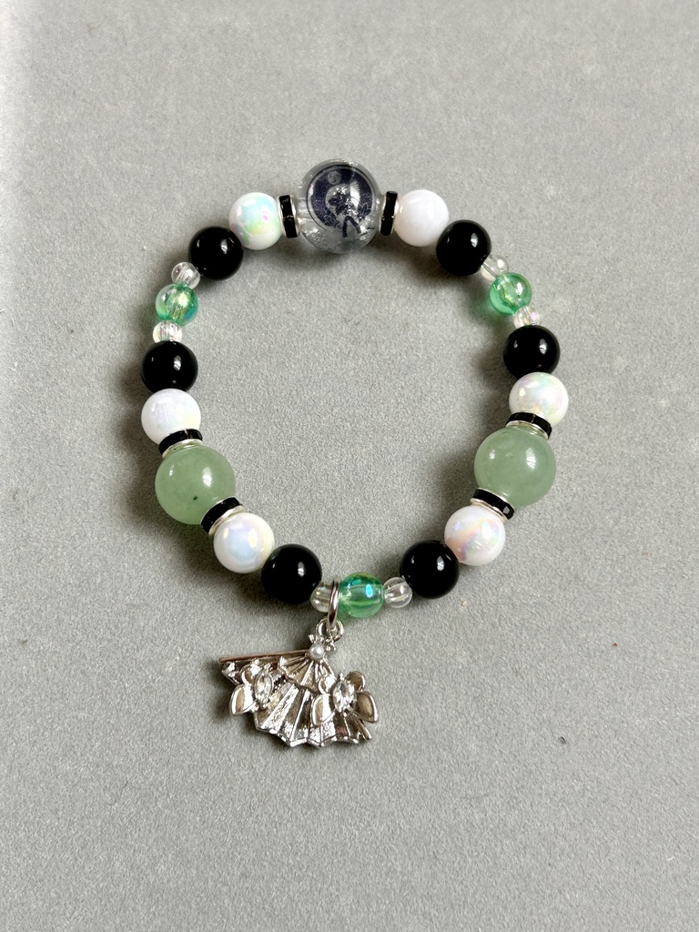 刀紋入りレジン玉つき ブレスレット