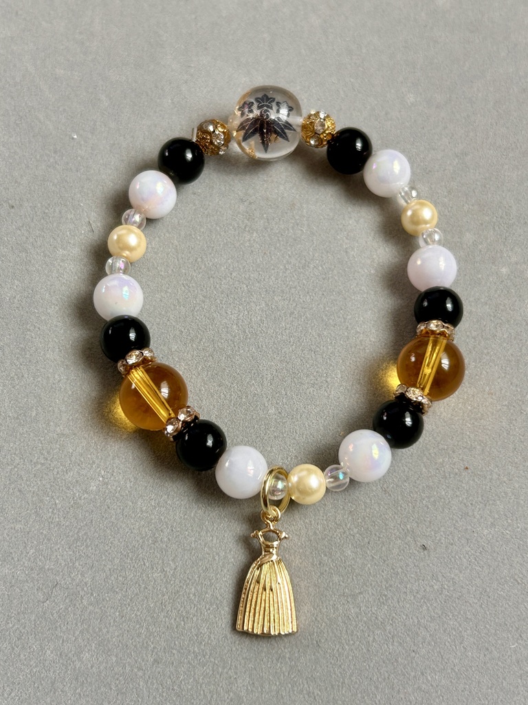 刀紋入りレジン玉つき　ブレスレット