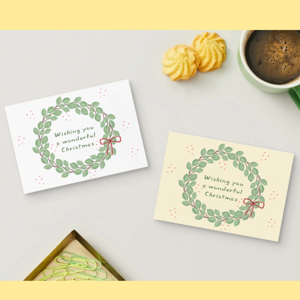 【PDF・PNG】Merry Christmas カード|A6・A4,4面|2デザイン