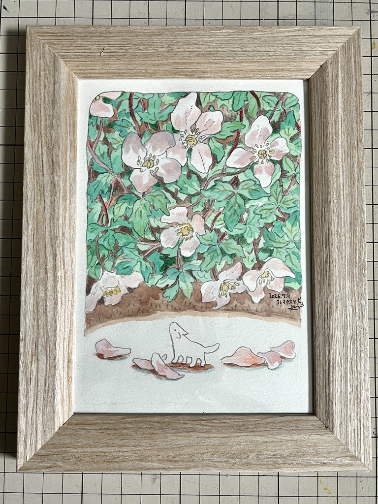 クレマチスと犬(原画)