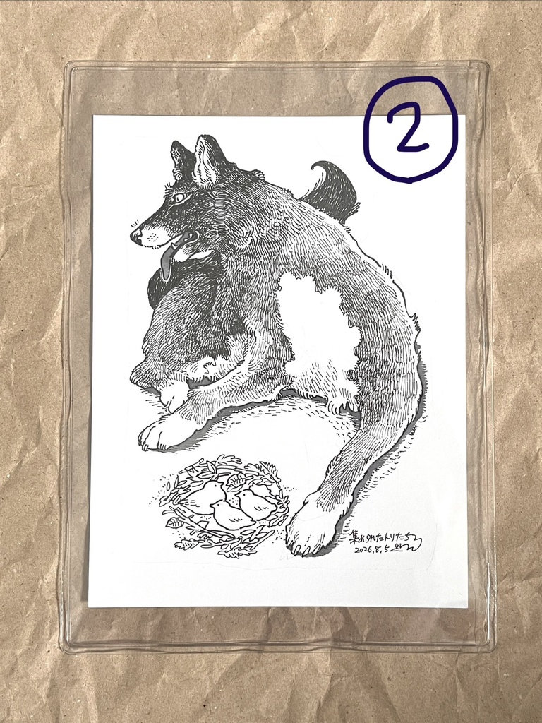 大きい犬とトリ シリーズ(原画)