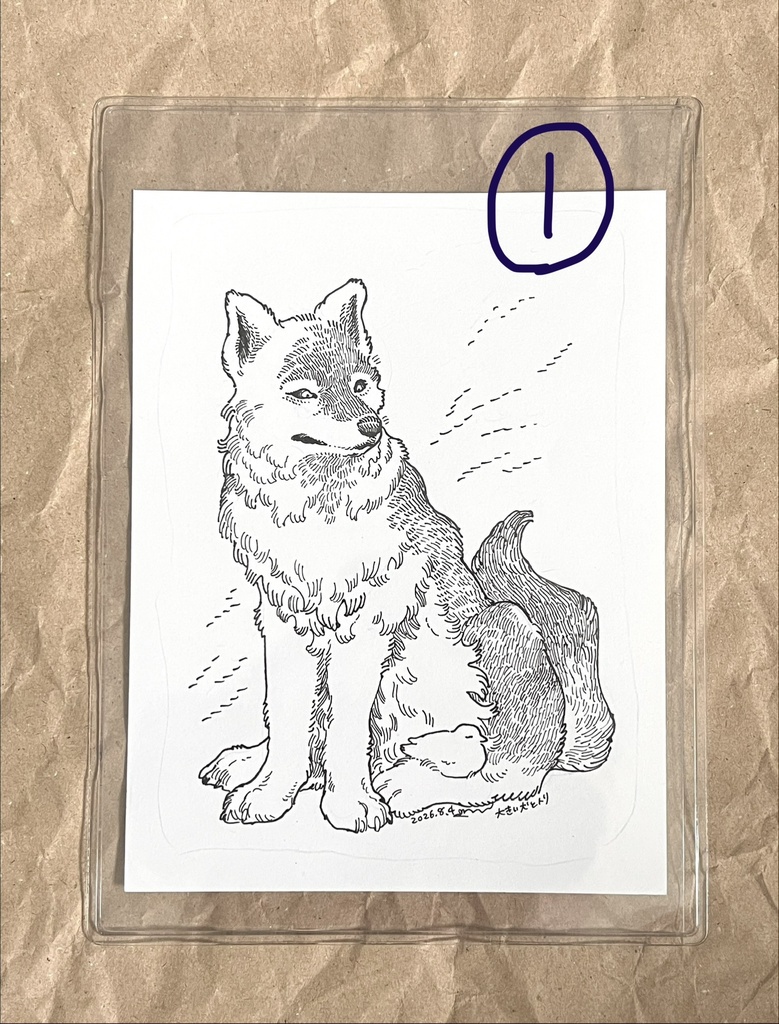大きい犬とトリ シリーズ(原画)