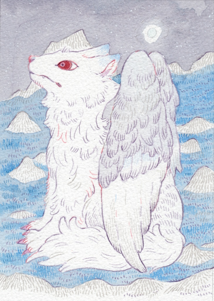 冬毛の羽犬（原画）